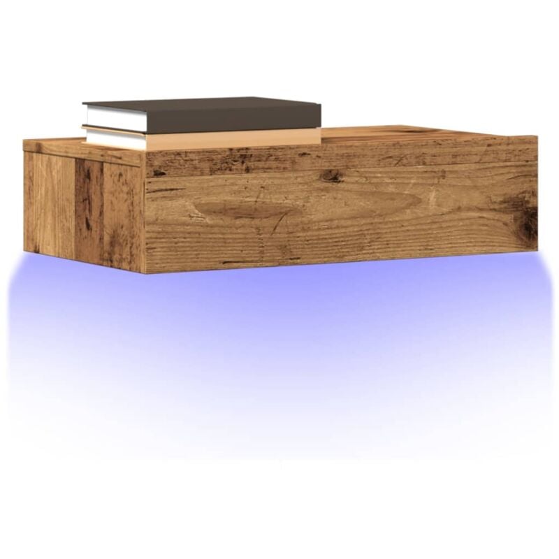 Vidaxl - Meubles tv avec éclairage led 2 pcs vieux bois 60x35x15,5 cm