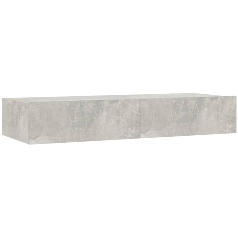 Vidaxl - Meuble tv avec lumières led Gris béton 90x35x15,5 cm