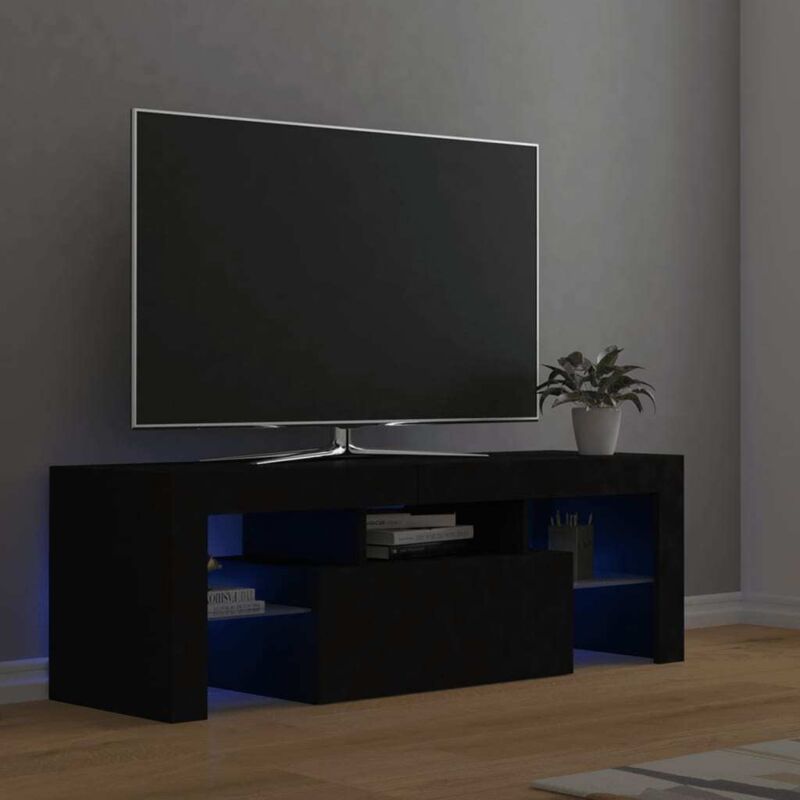 Vidaxl - Meuble tv avec lumières led noir 120x35x40 cm
