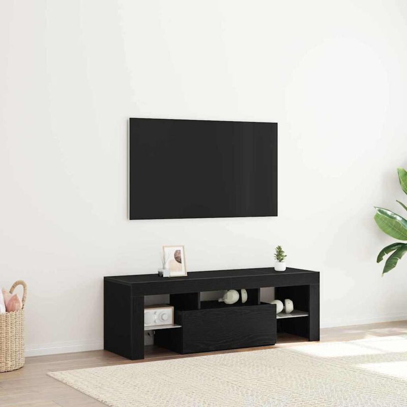 VIDAXL Meuble Tv 120 X 35 X 40 Cm Ch&ecirc;ne Noir Bois D'ing&eacute;nierie 