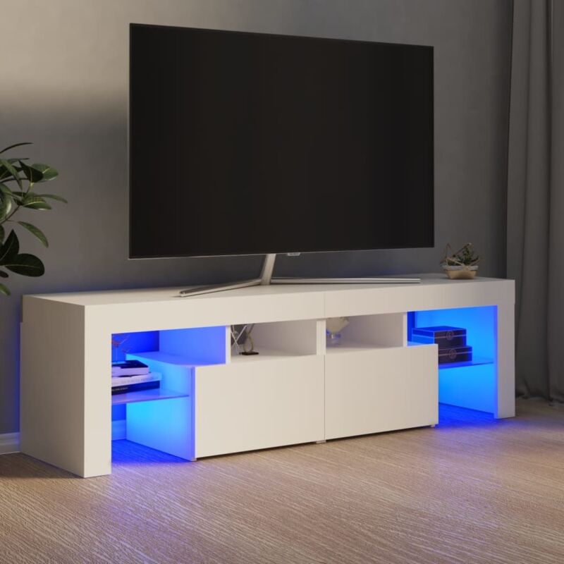 Meuble TV avec lumières LED Blanc 140x36,5x40 cm vidaXL