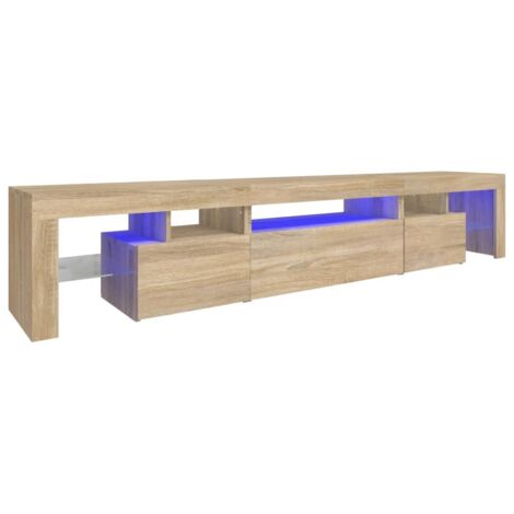 Meuble TV avec lumières LED Chêne sonoma