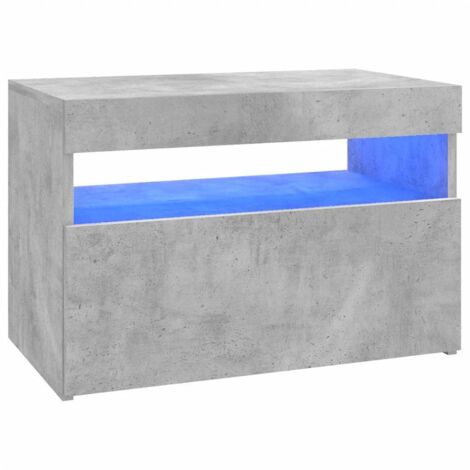 Meuble TV avec lumières LED, Étagère TV, Meuble de Salon, Gris béton 60x35x40 cm OIB2950E