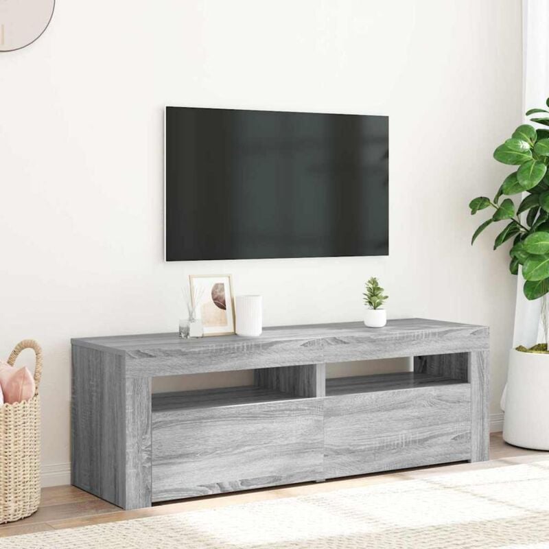Vidaxl - Meuble tv avec lumières led sonoma gris 120x35x40 cm