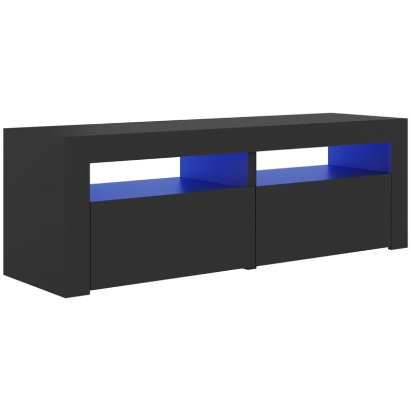 Meuble TV avec lumières LED Gris 120x35x40 cm
