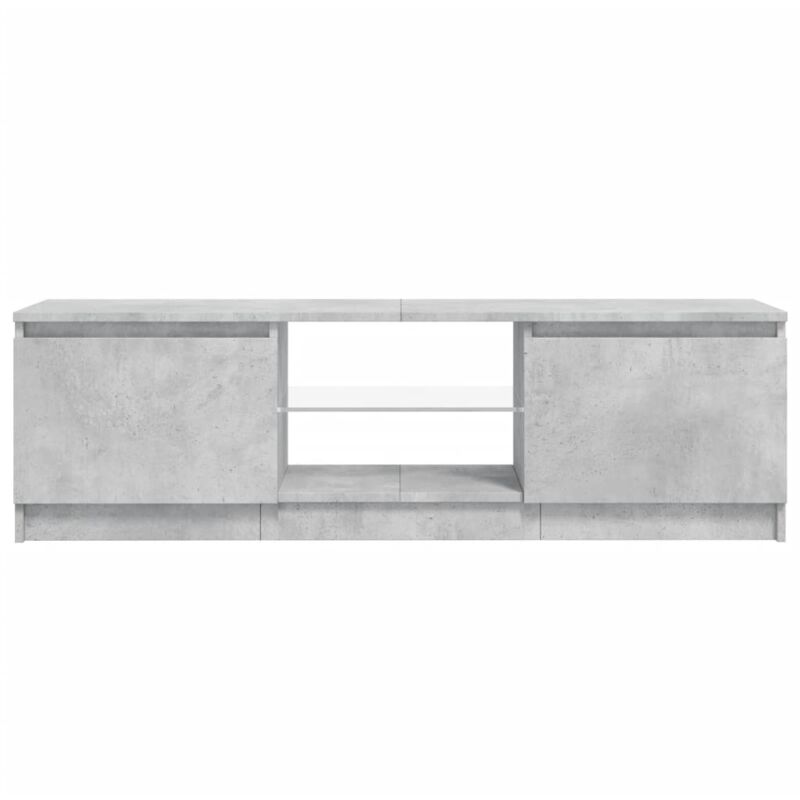 Vidaxl - Meuble tv avec lumières led gris béton 120x30x35,5 cm
