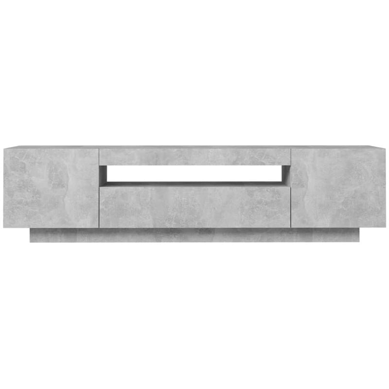Vidaxl - Meuble tv avec lumières led gris béton 160x35x40 cm