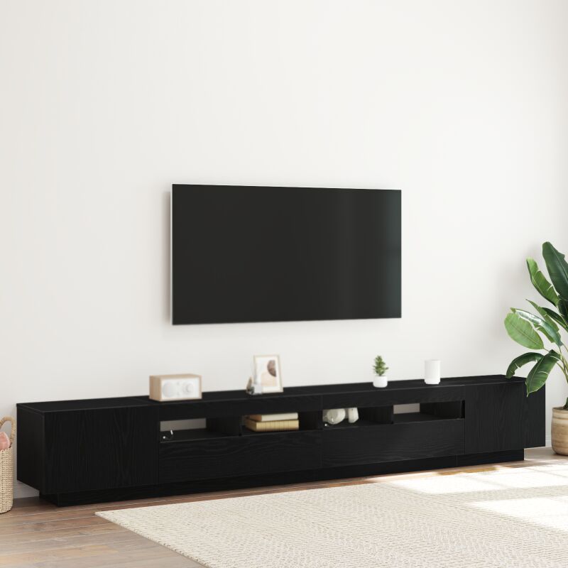VIDAXL Ensemble Meuble Tv Montage Mural 3 Pcs Noir 260 X 35 X 40 Cm 