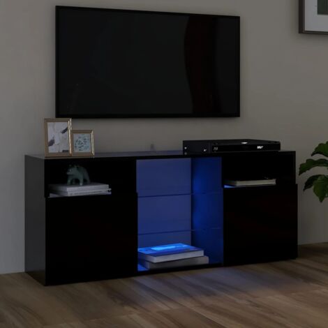 vidaXL Meuble TV avec Lumières LED Multi Couleurs Multi Dimensions  Armoire