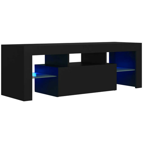 Meuble TV avec lumières LED Noir 120x35x40
