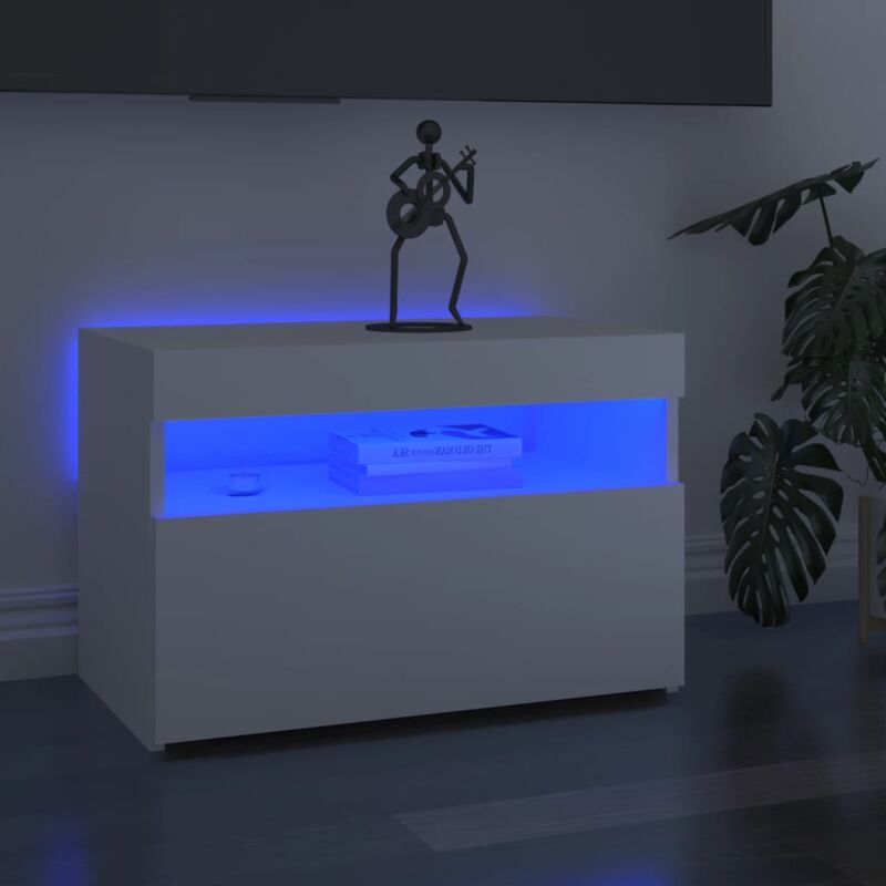 Vidaxl - Meuble tv avec lumières led blanc 60x35x40 cm