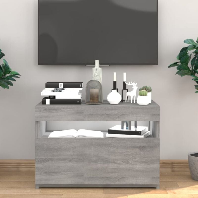 Vidaxl - Meuble tv avec lumières led Sonoma gris 60x35x40 cm