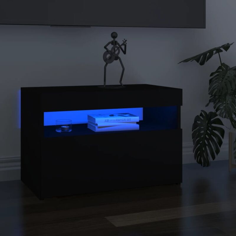 Vidaxl - Meuble tv avec lumières led noir 60x35x40 cm