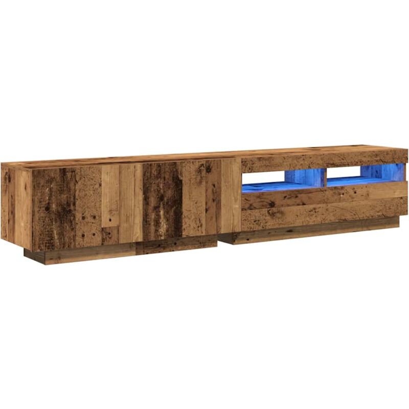 Vidaxl - Meuble tv avec lumières led vieux bois bois d'ingénierie