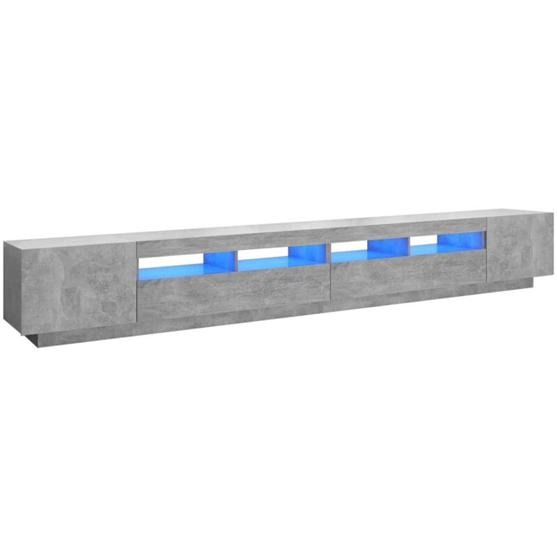 Vidaxl - Porte de télévision modulaire avec lumières led 300x35x40 cm Diverses couleurs Couleur : Béton