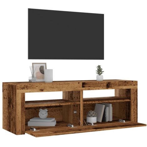Meuble TV avec lumières LED vieux bois bois d'ingénierie vidaXL