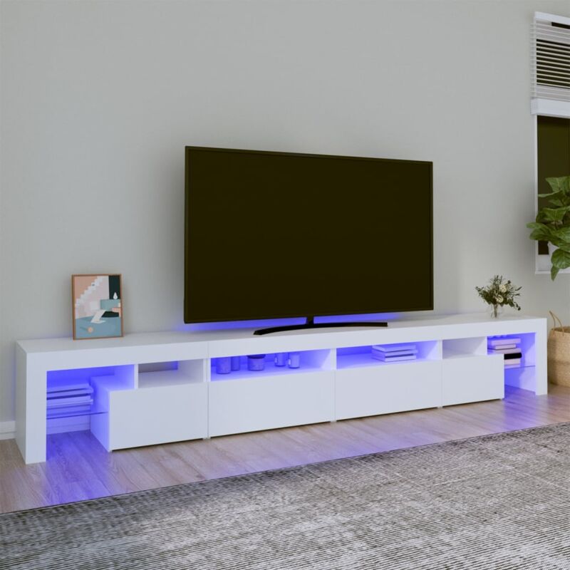 Vidaxl - Meuble tv avec lumières led Blanc 260x36,5x40 cm