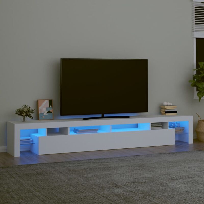 Vidaxl - Meuble tv avec lumières led Blanc 260x36,5x40 cm