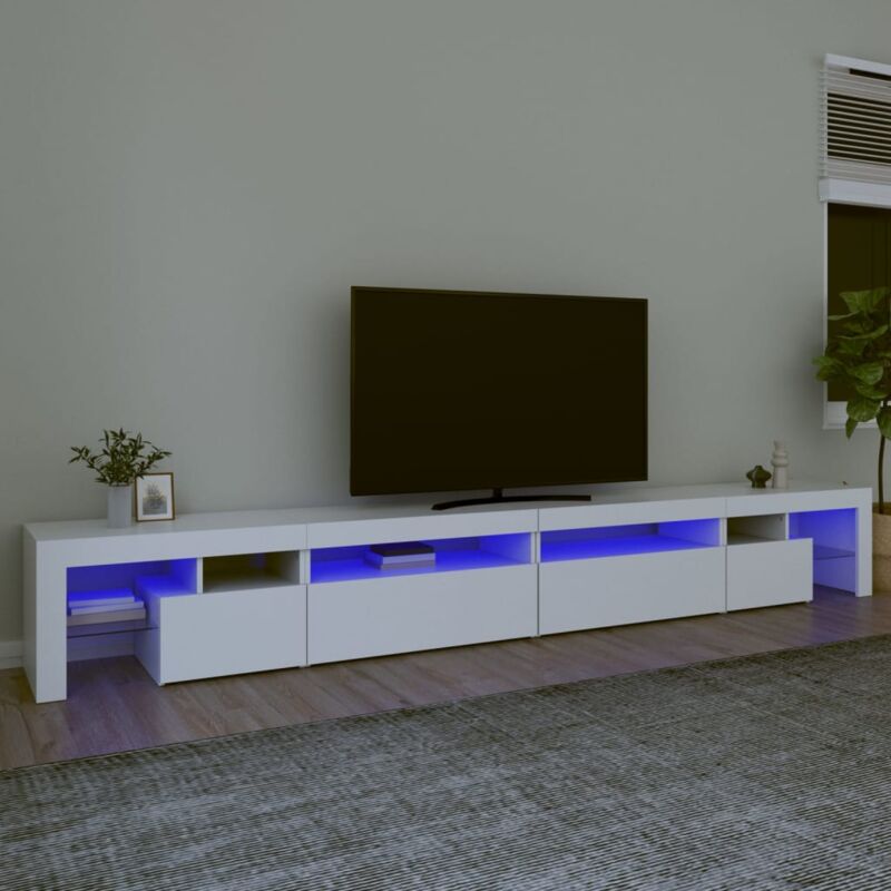 Vidaxl - Meuble tv avec lumières led Blanc 290x36,5x40 cm