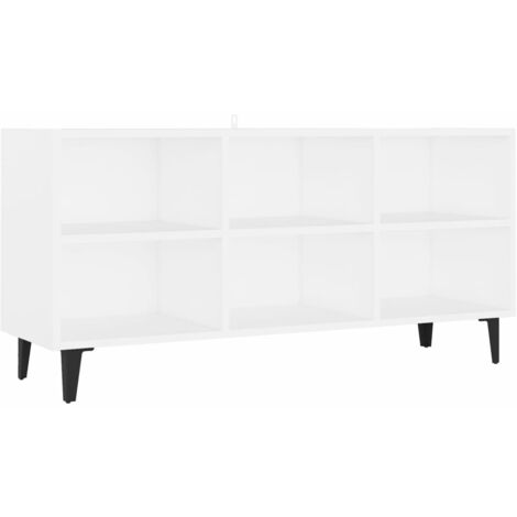 Meuble TV avec pieds en métal Blanc 103,5x30x50 cm