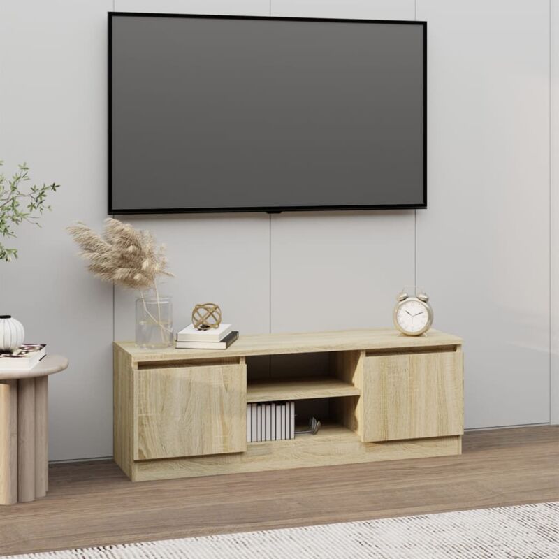 Vidaxl - Meuble tv avec porte Chêne sonoma 102x30x36 cm