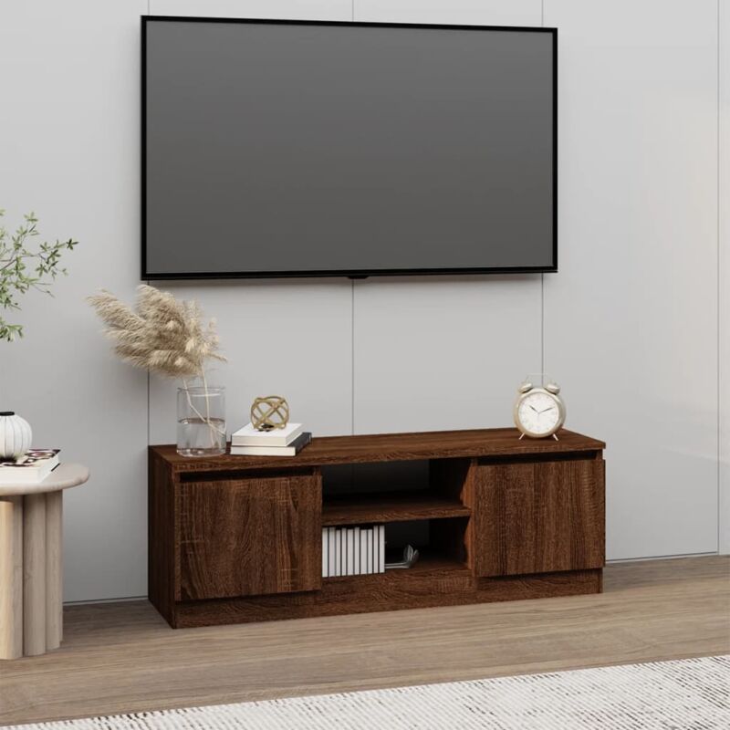 Meuble tv avec porte, Banc tv, Armoire tv Chêne marron 102x30x36 cm design in LWW29125
