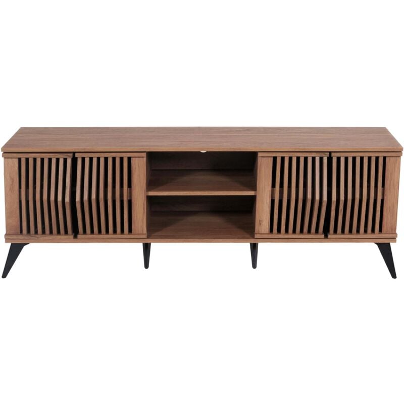 Décoshop26 - Meuble tv avec quatre portes et six compartiments 55 x 166 x 41 cm mdf marron 040007866