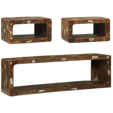 Meuble TV avec Rangement 3 pcs，Banc TV，Armoire TV Bois massif de récupération CFW559501