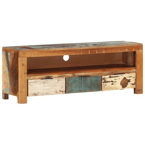 Meuble TV  Banc TV Armoire de rangement 110x30x40 cm Bois de récupération massif 65054