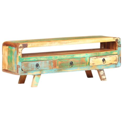 Meuble TV  Banc TV Armoire de rangement 117x30x41 cm Bois de récupération massif 10077