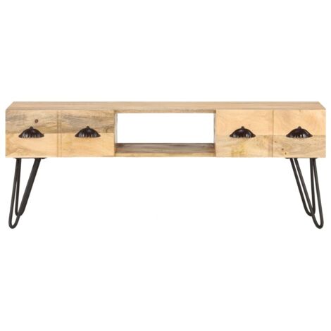 Meuble TV  Banc TV Armoire de rangement 120x35x45 cm Bois solide de manguier 59408