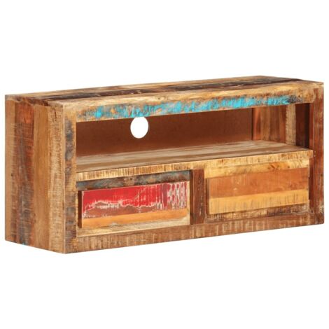 Meuble TV  Banc TV Armoire de rangement 88x30x40 cm Bois massif de récupération 73361