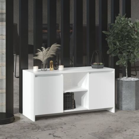 Meuble TV  Banc TV Armoire de rangement Blanc 102x37,5x52,5 cm Aggloméré 41692