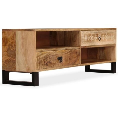 Meuble TV  Banc TV Armoire de rangement Bois massif de manguier 120 x 30 x 40 cm 87917
