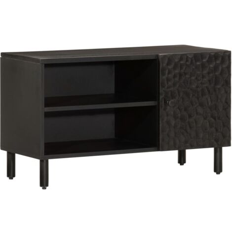 Meuble TV, Banc TV, Armoire de rangement noir 80x31x46 cm bois massif de manguier FR868248 DESIGN IN