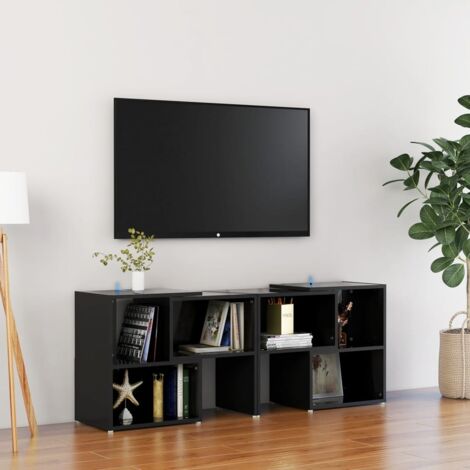 Meuble TV, Banc TV, Armoire de rangement Noir brillant 104x30x52 cm Bois d'ingénierie FR809581 DESIGN IN