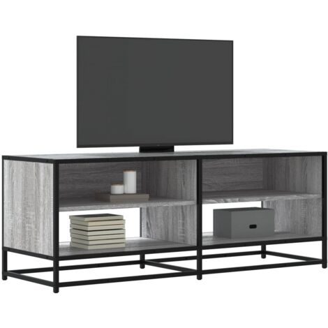 Meuble TV, Banc TV, Armoire de rangement sonoma gris 120,5x40x46 cm bois d'ingénierie et métal FR978488 DESIGN IN