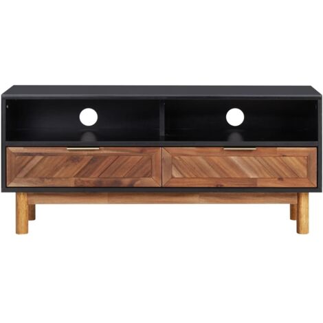 Meuble TV  Banc TV  Armoire TV 100x35x45 cm Bois d'acacia massif et MDF