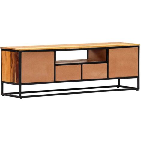 Meuble TV  Banc TV  Armoire TV 120 x 30 x 40 cm Bois de récupération massif et acier