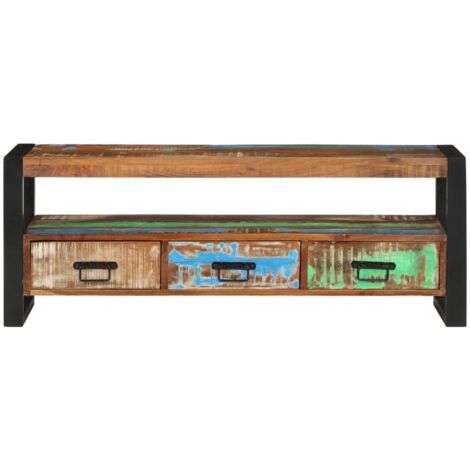 Meuble TV  Banc TV  Armoire TV 120x30x45 cm Bois massif de récupération