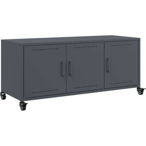 Meuble TV  Banc TV  Armoire TV anthracite 100,5x39x43,5 cm acier
