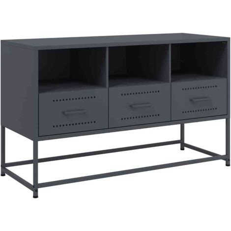 Meuble TV  Banc TV  Armoire TV anthracite 100,5x39x60,5 cm acier
