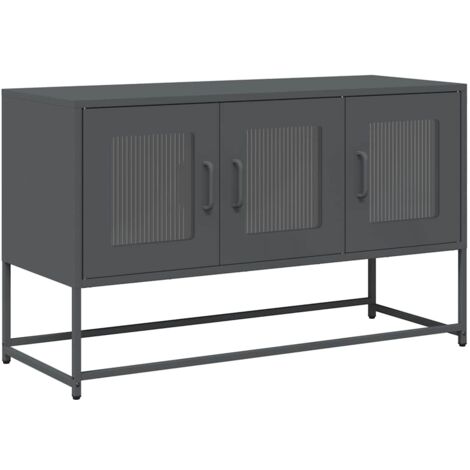 Meuble TV  Banc TV  Armoire TV anthracite 100,5x39x60,5 cm acier laminé à froid