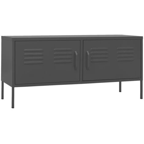 Meuble TV  Banc TV  Armoire TV Anthracite 105x35x50 cm Acier