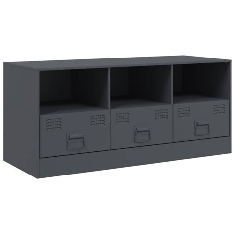 Meuble TV  Banc TV  Armoire TV anthracite 99x39x44 cm acier
