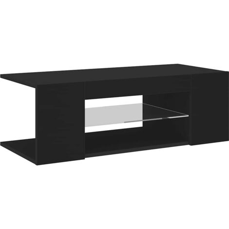 Meuble TV  Banc TV  Armoire TV avec lumières LED Noir 90x39x30 cm