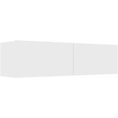 Meuble TV  Banc TV  Armoire TV Blanc 120x30x30 cm Bois d’ingénierie