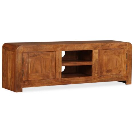 Meuble TV  Banc TV  Armoire TV Bois massif avec finition miel 120 x 30 x 40 cm