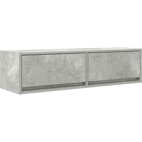 Meuble TV Banc TV Armoire TV Gris béton 100 x 31 x 25,5 cm Bois d'ingénierie