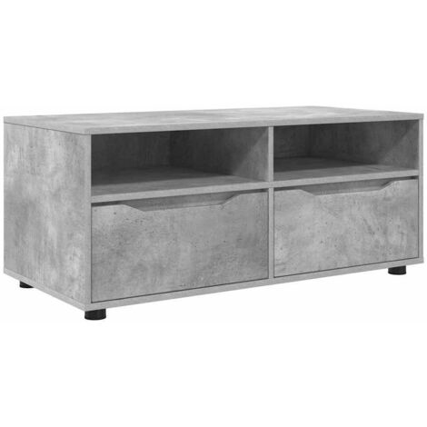 Meuble TV Banc TV Armoire TV Gris béton 100 x 48 x 43 cm Bois d'ingénierie